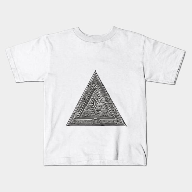 Mystical Silver Geometric Triangle No. 914 Kids T-Shirt by cornelliusy